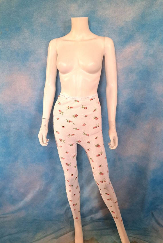 Vintage 90s Womens Waffle Thermal High Waisted Long Underwear Base