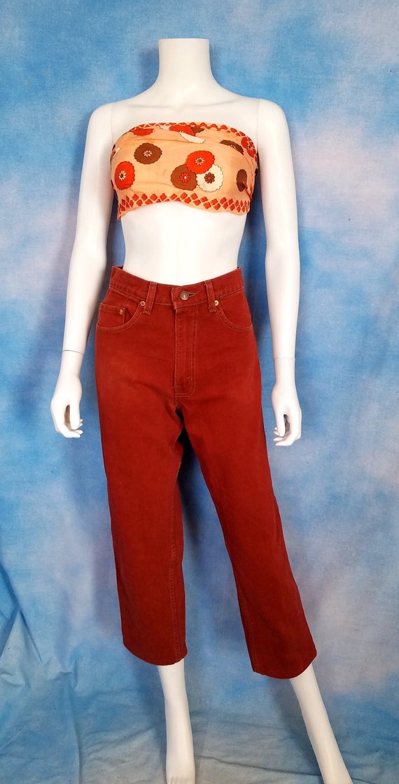 Vintage 80s High Waisted Regular Fit Rust Colored 