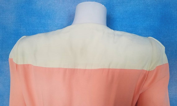 Vintage 80s does 60s Pastel Coral Pink and White … - image 9