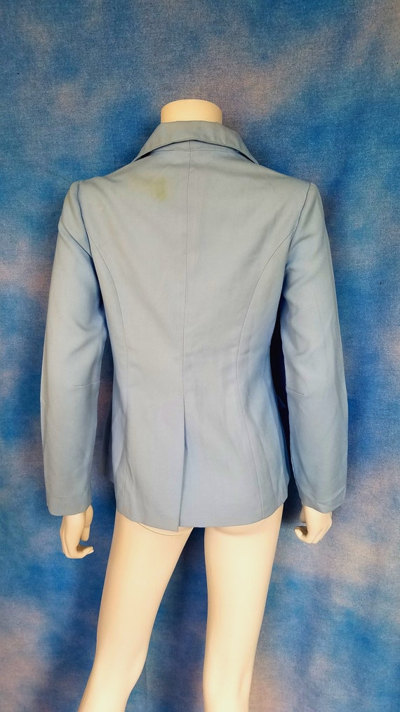 Vintage 60s or 70s Womens Powder Blue Polyester W… - image 9