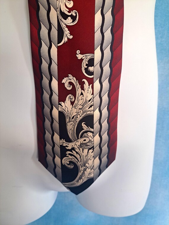 Vintage 90s John Blair Wide Silk Necktie, Art Dec… - image 3