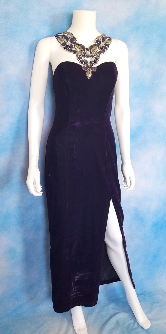 chinese dress ladies Liana Velvet Embossed Maxi Dress main image 0