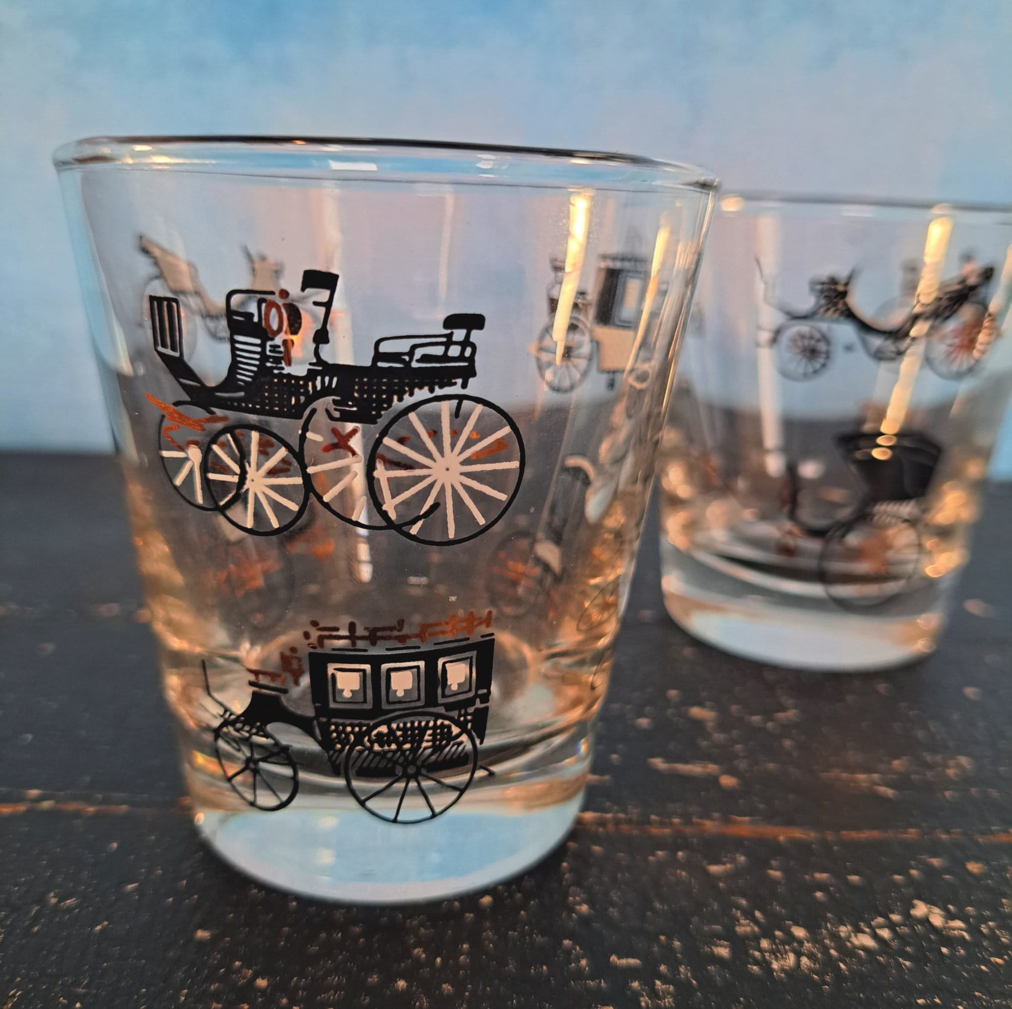 Drinking Glasses Vintage Anchor Hocking Barware Auto and Bike