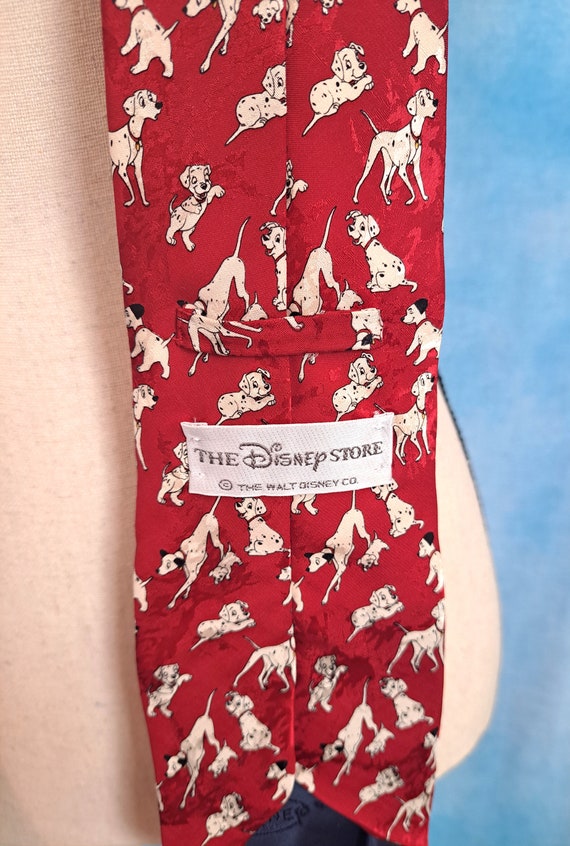 Vintage 90s Red Silk 101 Dalmatians Tie, Made in … - image 10