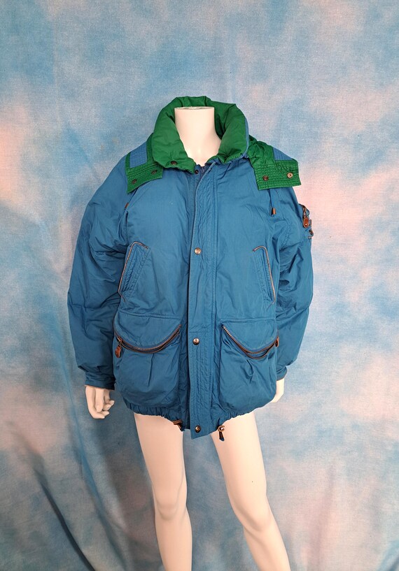 Vintage 90s Reversible Green and Blue Cotton-shell Color Vintage 90s Reversible Green and Blue Cotton-shell Color