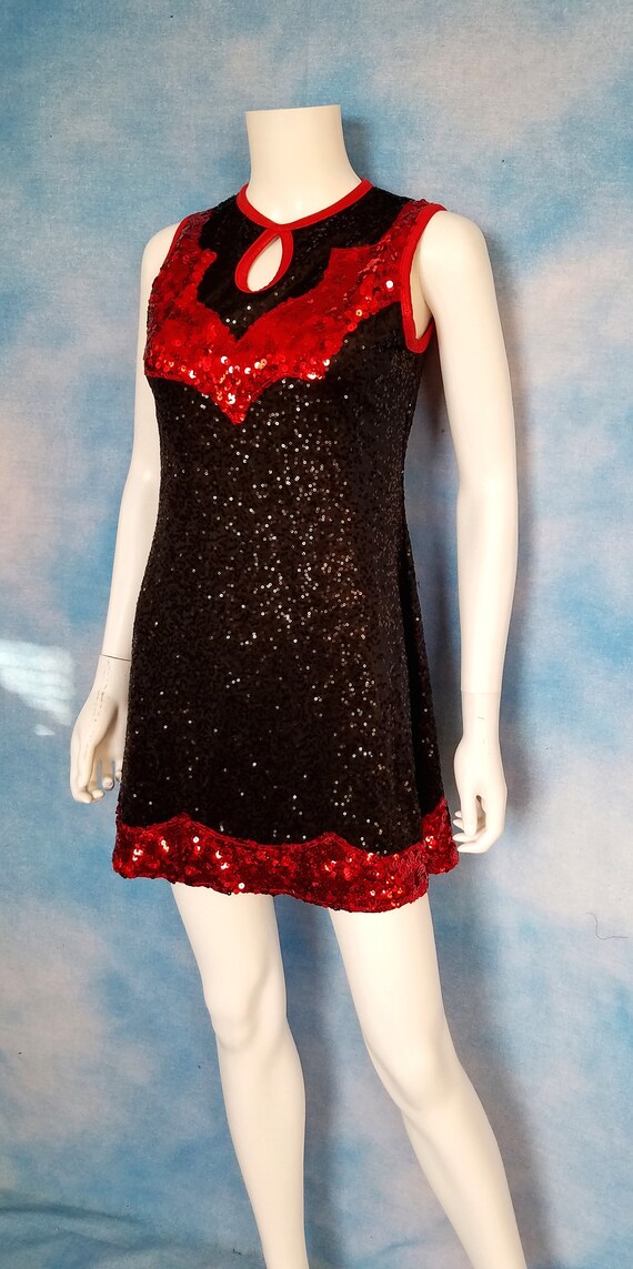 Vintage 2000s Y2K Black and Red Sequined Mini Dress Sleeveless Western  Cowgirl Style Leotard Dance Costume/ A Wish Come True/ Size Womens S - Etsy