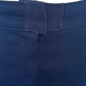 Vintage 70s Womens Navy Blue Pleated Straight Leg High Waisted Trousers/ waist 27, inseam 27.5 image 6