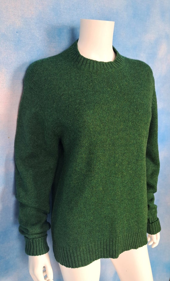 Vintage 80s Forest Green Wool JC Penney Men’s Swe… - image 5