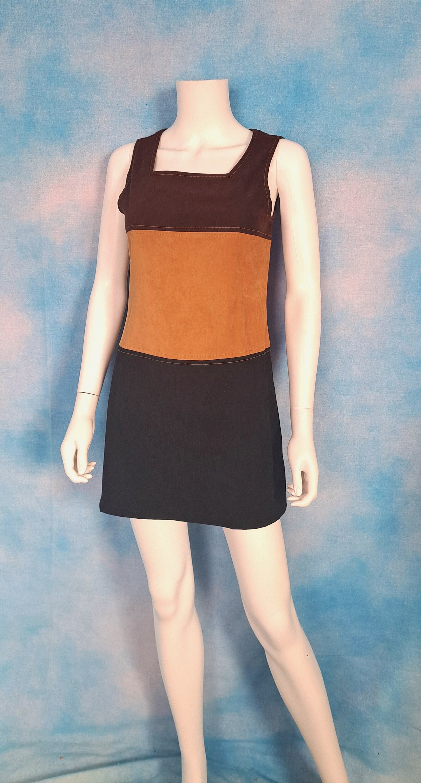 70s Brown Mini Dress - Etsy