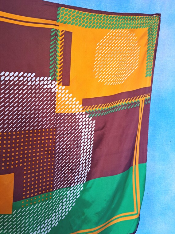Vintage 70s Large Mod Abstract Geometric Op Art A… - image 5