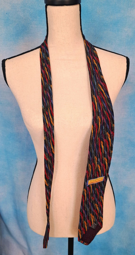 Vintage 90s Colorful Rainbow Silk Tie, Lake Michi… - image 4