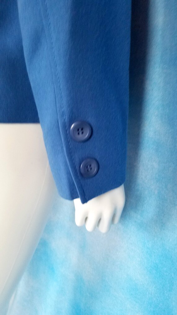 Vintage 90s-Does-70s French Blue Virgin Wool Fitt… - image 9