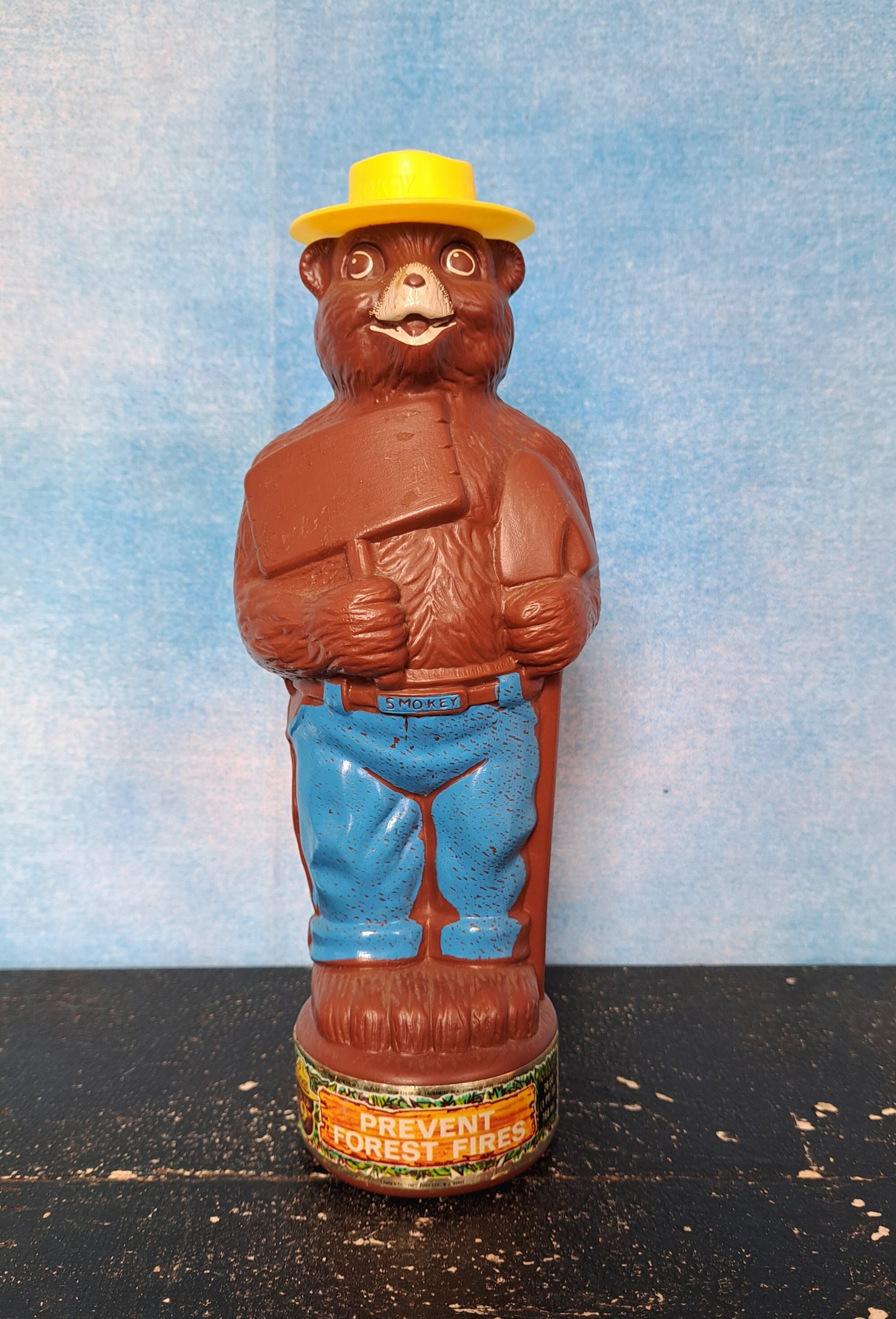 Vintage 60s or 70s Smokey Bear Empty Plastic Bubble Bath Bottle
