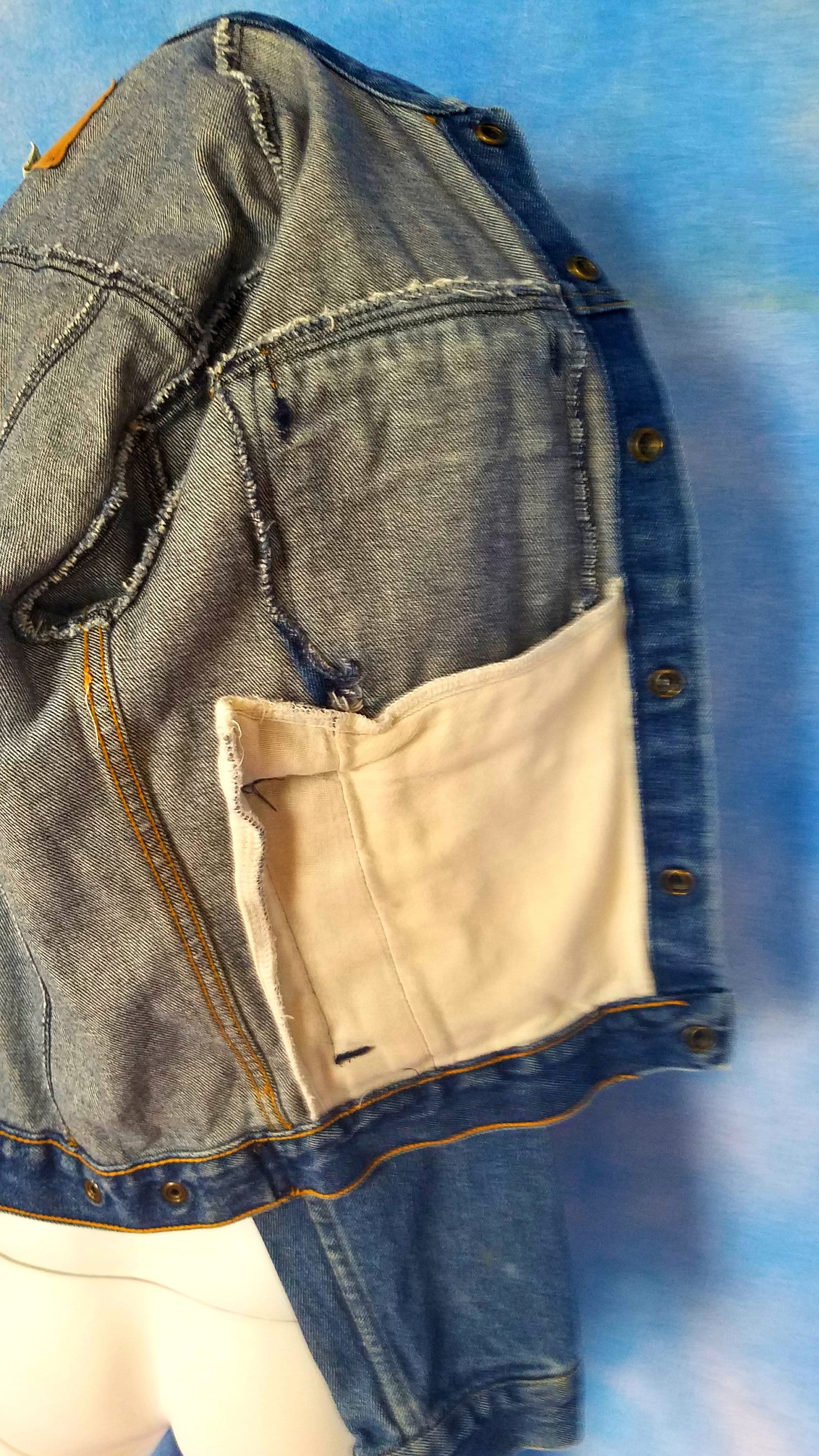 Vintage 90s Youth Stonewash Snap Front Short Waisted Denim Jean