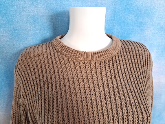 Vintage RARE 80s Taupe Cropped Cotton Heavy Rib K… - image 6