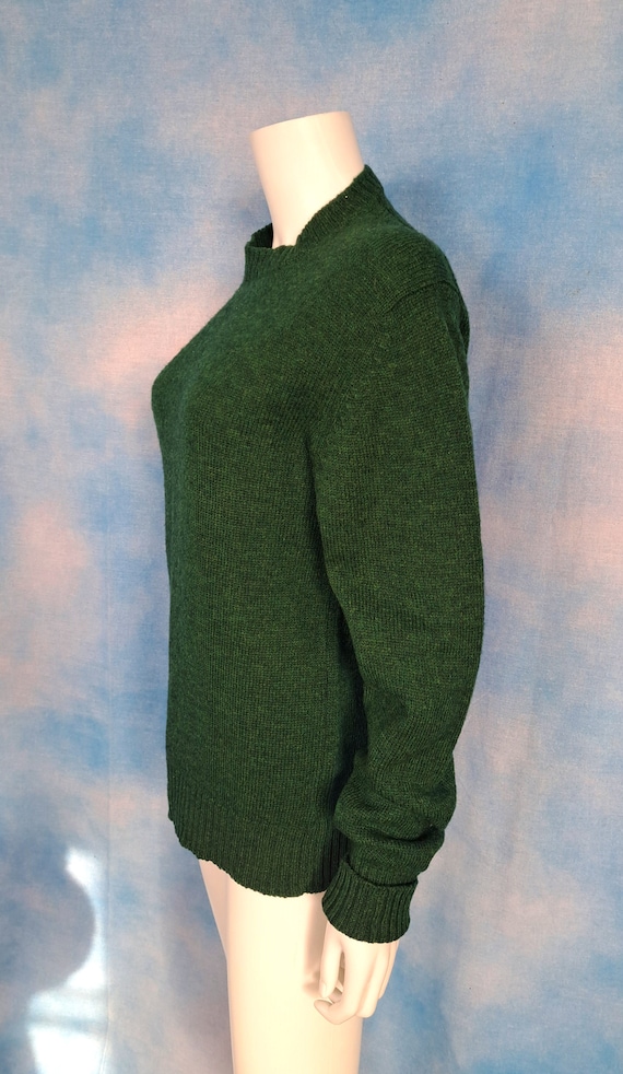 Vintage 80s Forest Green Wool JC Penney Men’s Swe… - image 7