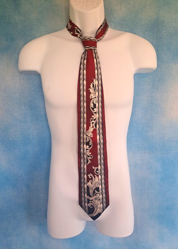 Vintage 90s John Blair Wide Silk Necktie, Art Dec… - image 8
