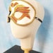 Vintage 80s or 90s White Plastic Felt-backed Sparkly Carnival Half Mask ...