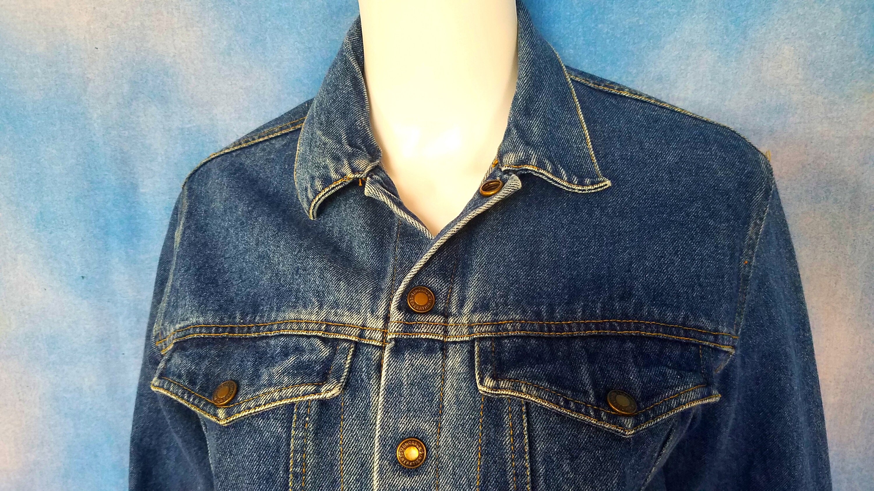 Vintage 90s Youth Stonewash Snap Front Short Waisted Denim