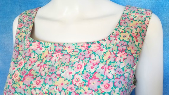 Vintage 80s ALTERED Ditsy Floral Colorful Pastel … - image 5