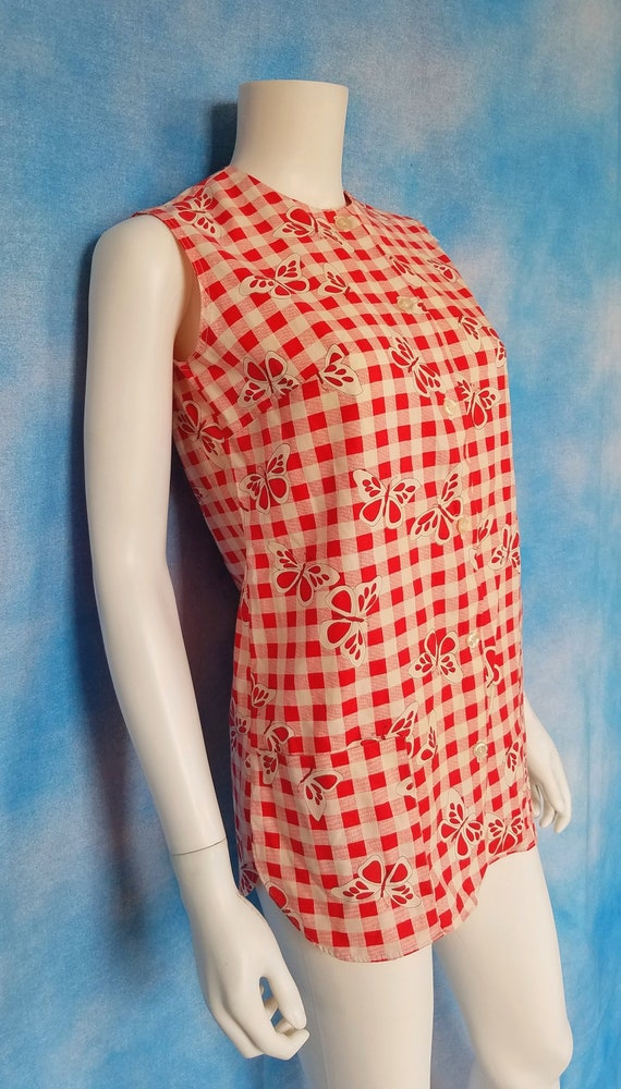 Vintage Late 50s Early 60s Red and White Checked L