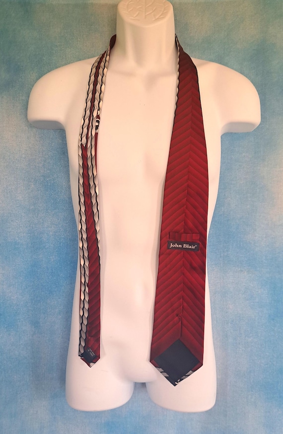 Vintage 90s John Blair Wide Silk Necktie, Art Dec… - image 4