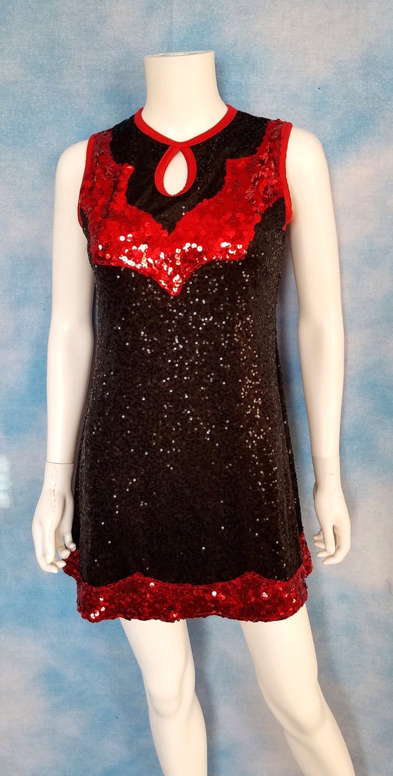 Vintage 2000s Y2K Black and Red Sequined Mini Dress Sleeveless Western  Cowgirl Style Leotard Dance Costume/ A Wish Come True/ Size Womens S - Etsy