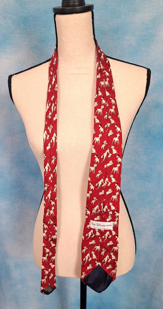 Vintage 90s Red Silk 101 Dalmatians Tie, Made in … - image 3