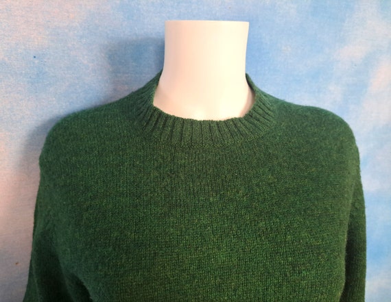 Vintage 80s Forest Green Wool JC Penney Men’s Swe… - image 3