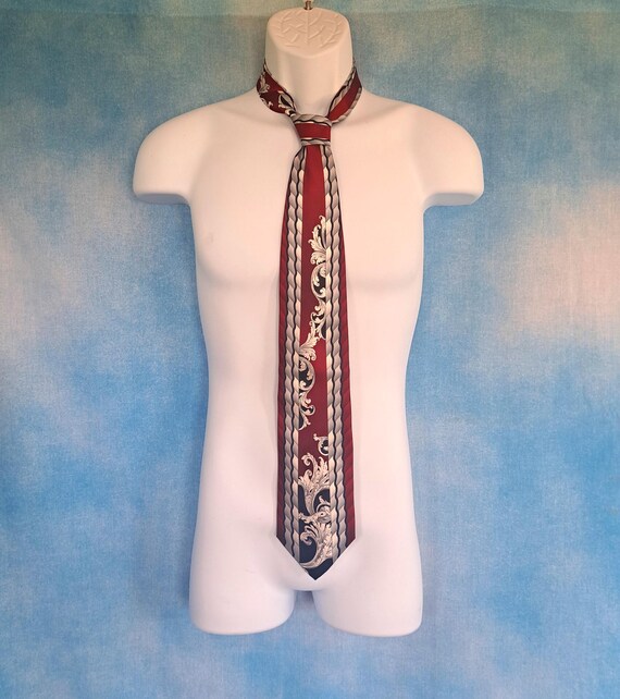 Vintage 90s John Blair Wide Silk Necktie, Art Dec… - image 7