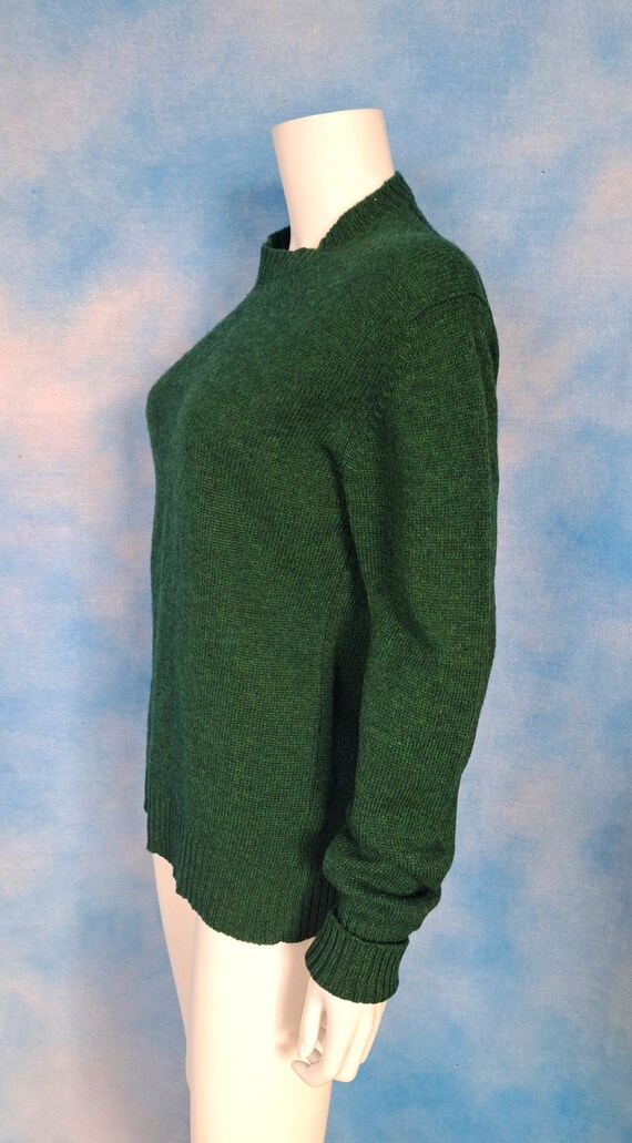 Vintage 80s Forest Green Wool JC Penney Men’s Swe… - image 6