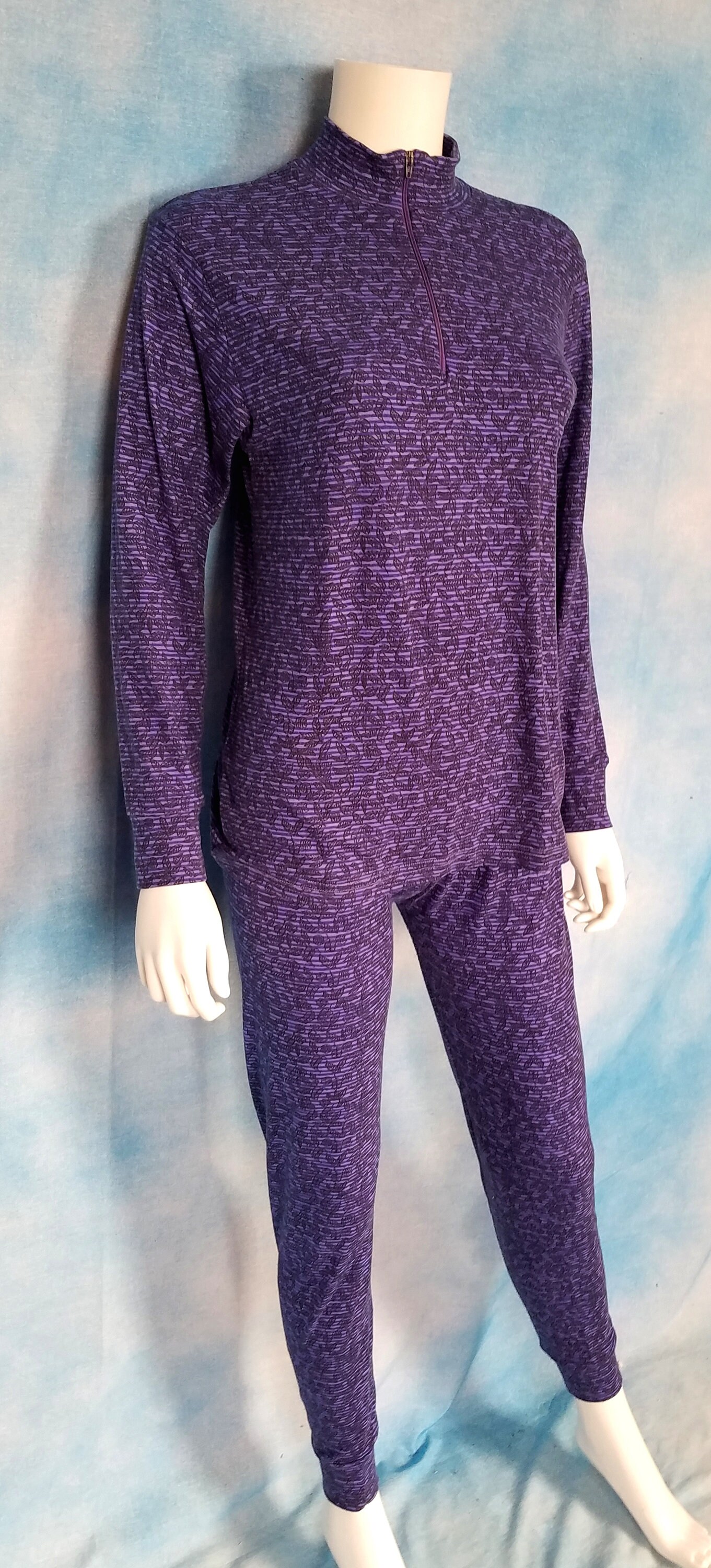 ウェア inter 90's Vintage 90s Womens 2 Piece Thermal Long Underwear, Mockneck