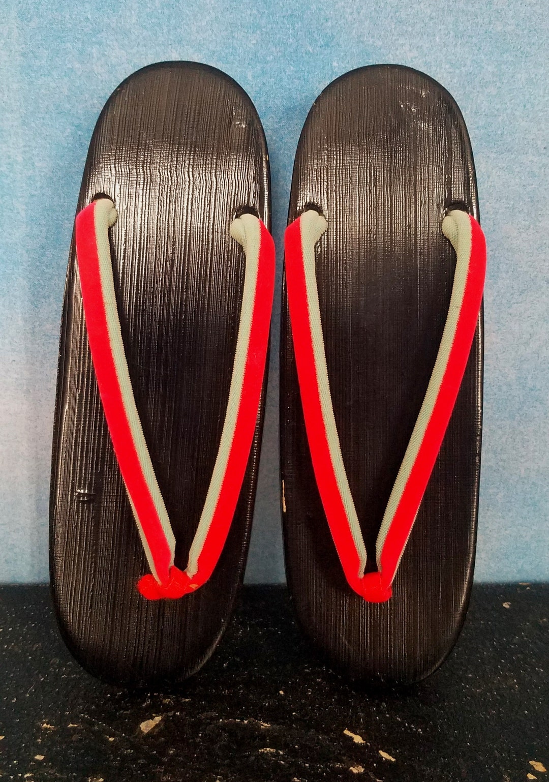 Vintage 80s Japanese Geta, Wooden Thong Sandals Clogs, Black Lacquer ...