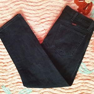Vintage 90s Mens Black Western Jeans, Mid Rise Regular Fit/ Rustler/ 35” waist 30” inseam