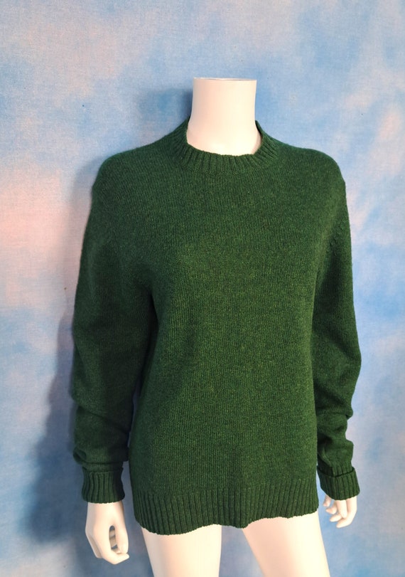 Vintage 80s Forest Green Wool JC Penney Men’s Swe… - image 4