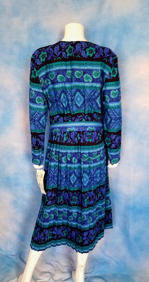 Vintage 70s 80s Deadstock Blue, Teal and Black So… - image 9