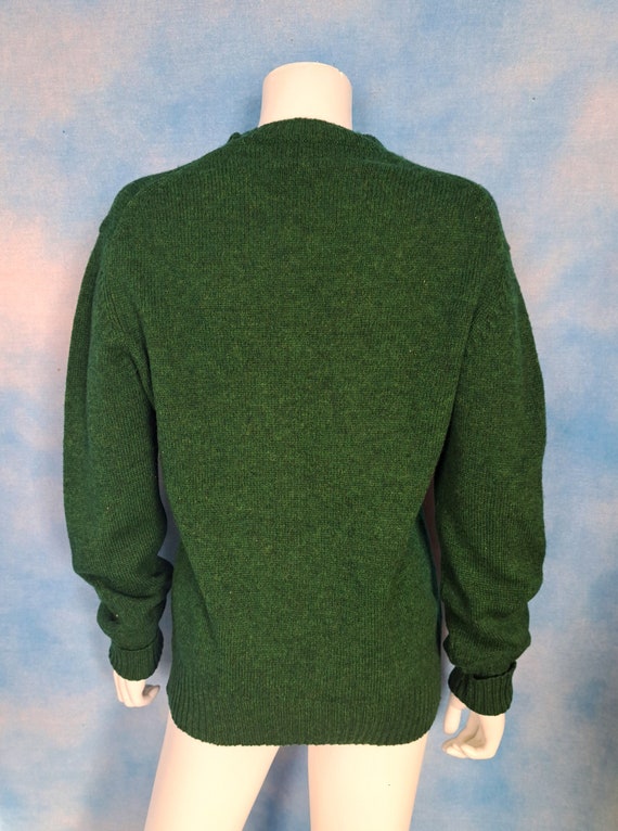 Vintage 80s Forest Green Wool JC Penney Men’s Swe… - image 9