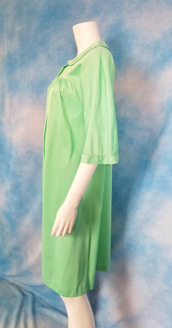 Vintage 60s Mint Green Nylon House Dress Lounge D… - image 8