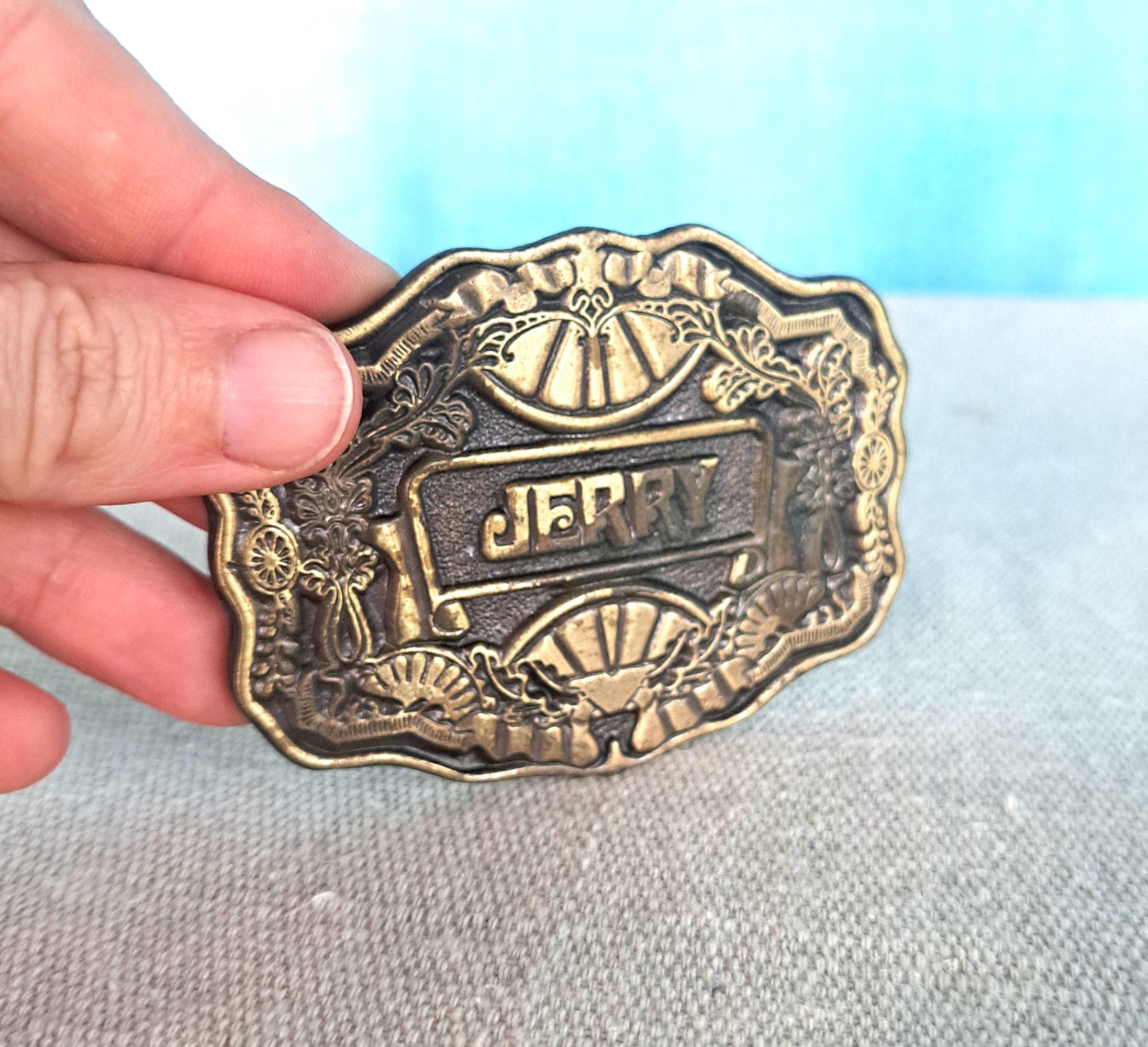 Vintage 70s Brass Art Nouveau Style Customized Name Belt  display picture 3