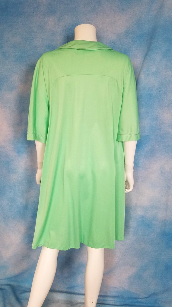 Vintage 60s Mint Green Nylon House Dress Lounge D… - image 10