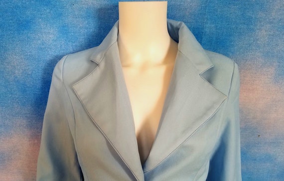 Vintage 60s or 70s Womens Powder Blue Polyester W… - image 5