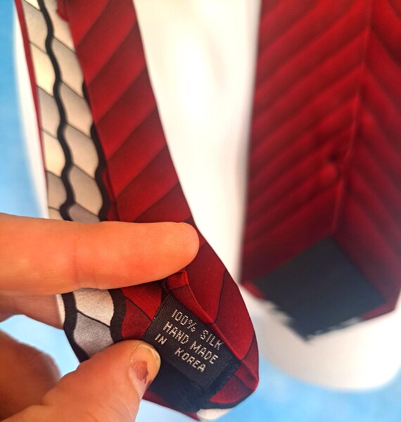 Vintage 90s John Blair Wide Silk Necktie, Art Dec… - image 6