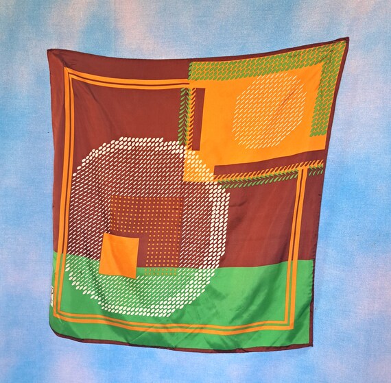 Vintage 70s Large Mod Abstract Geometric Op Art A… - image 1