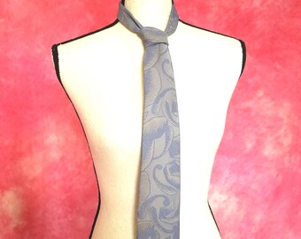 Vintage 60s Gray and Blue-Gray Abstract Polyester Tie/ Wembley