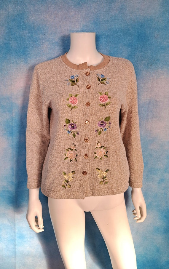 Vintage 90s Oatmeal Beige Flecked French Terry Swe
