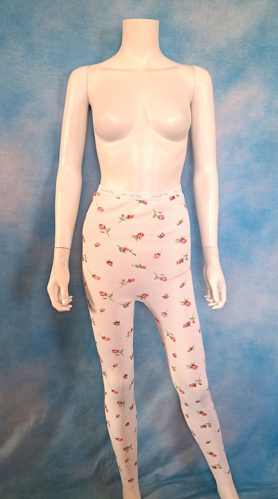 Vintage 90s Womens Waffle Thermal High Waisted Long Underwear Base