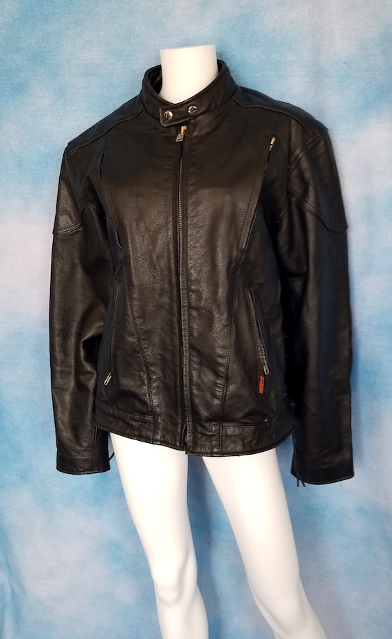 Vintage Mens’ Heavy Black Leather Touring Motorcyc