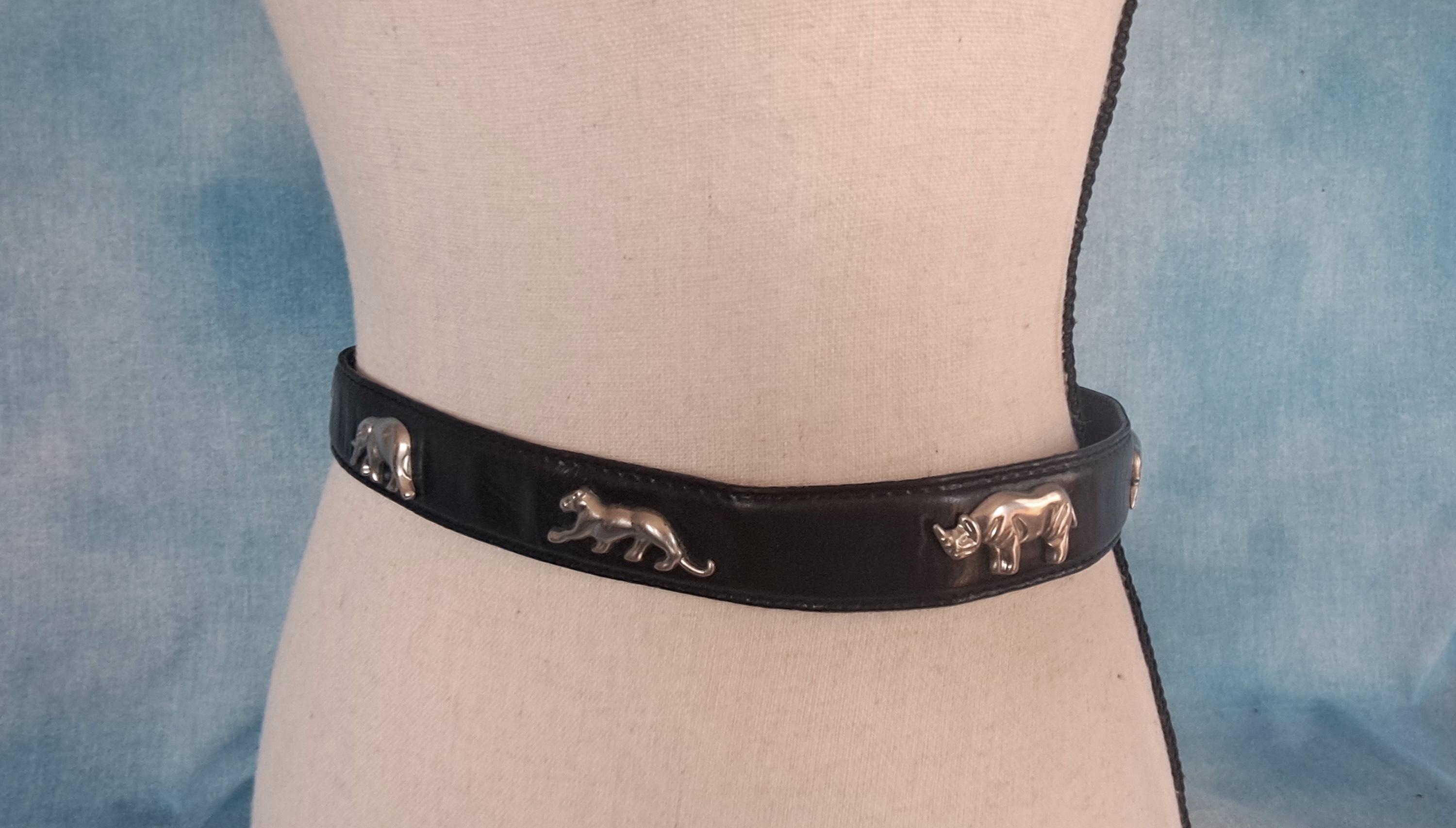 Vintage USA Made Black Leather Southwestern Concho Belt Boho Western Size Small Amztown Western Belts for Women, Vintage Leather Belts Boho  main image 2