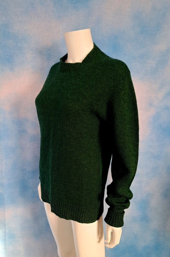 Vintage 80s Forest Green Wool JC Penney Men’s Swe… - image 8