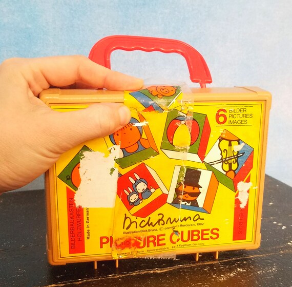 Vintage 1982 Dick Bruna Miffy Nijntje Block Puzzle Picture Cubes